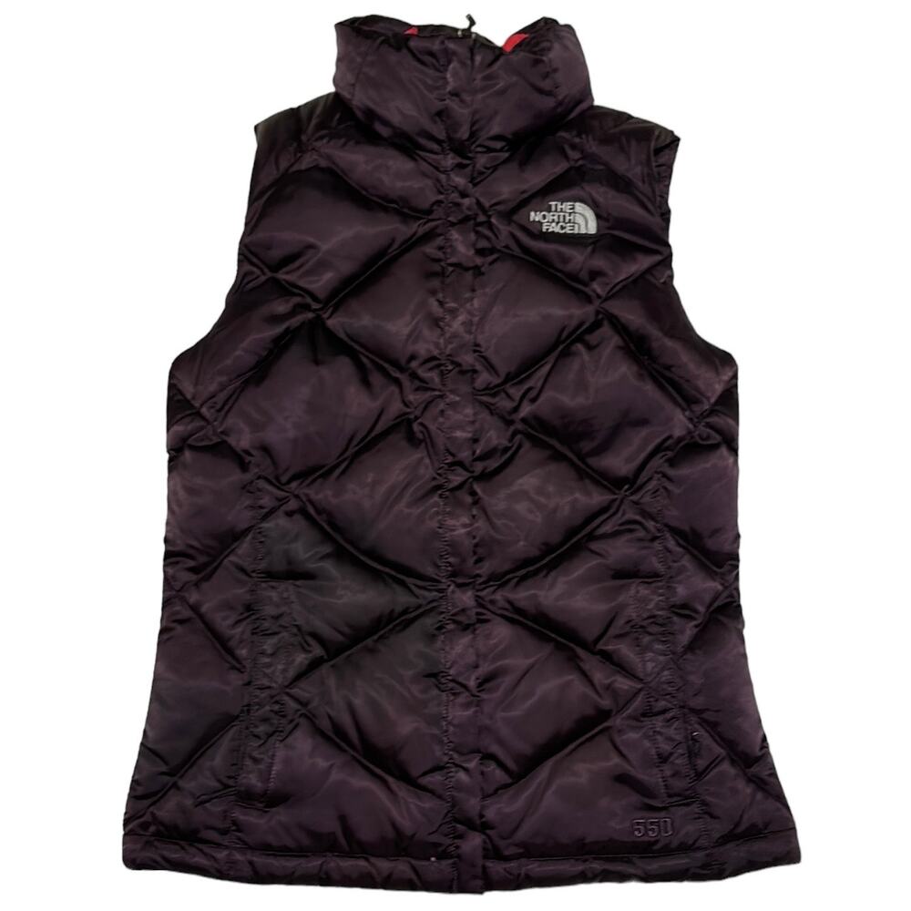 Women’s XS THE NORTH FACE Puffer Vest. Deep Purple with Hot Pink Lining
